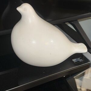Glossy White Ceramic Dove Figurine Made in Italy